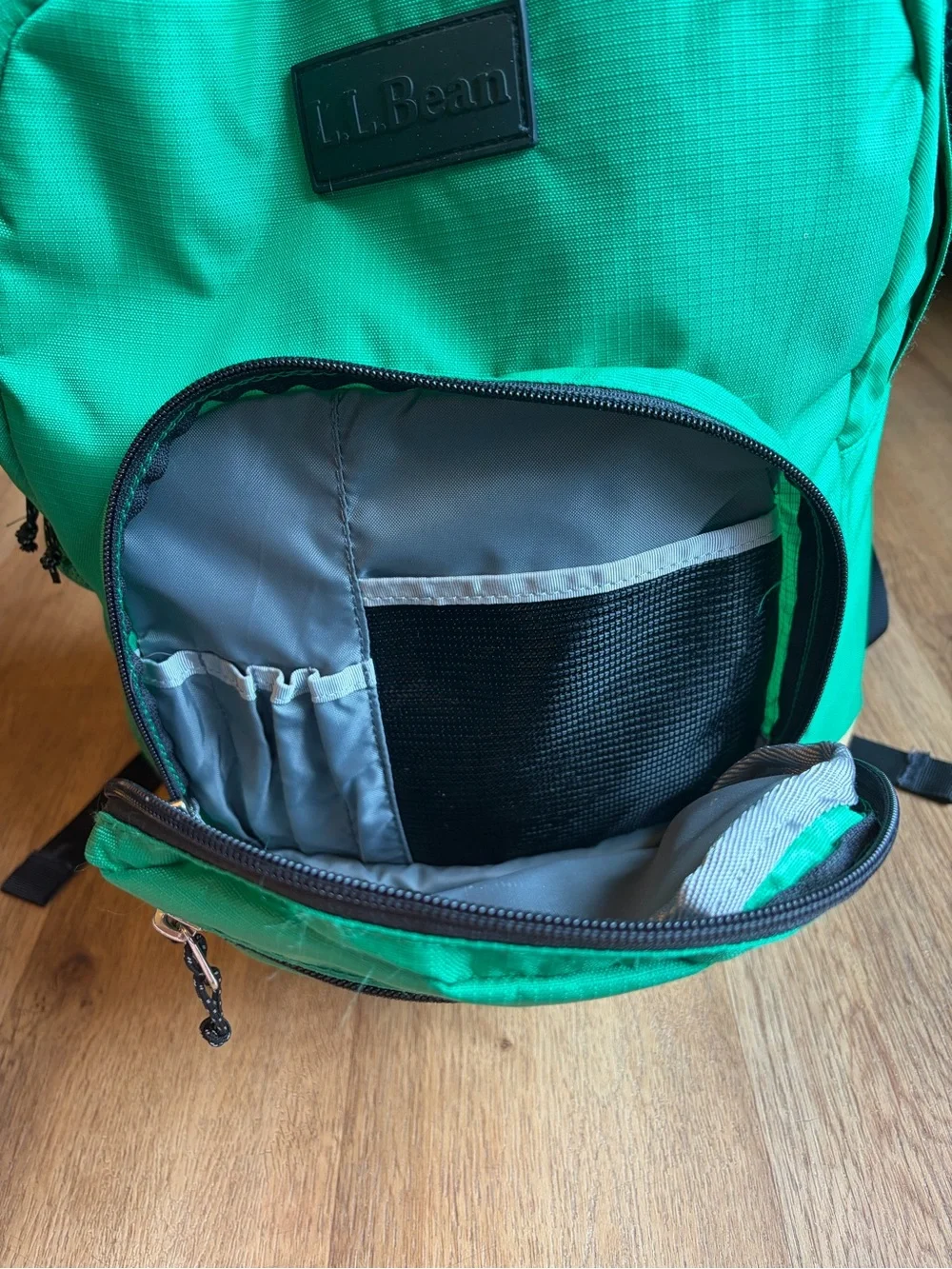 L.L.Bean Mountain Classic School Backpack 24L Green Tan Daypack Excellent